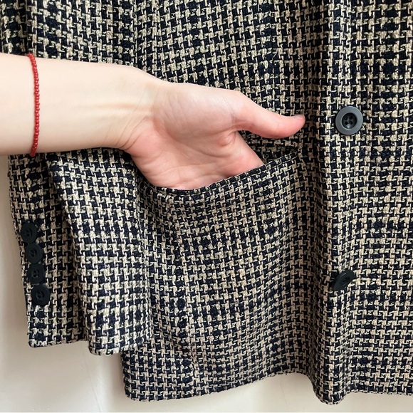 vintage austin reed 100% silk tweed double breasted blazer jacket - Picture 12 of 12